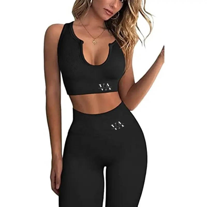 Vintage Mustache Pattern Women's Yoga Pants with Pockets High Waist Tummy  Control Leggings Sports Trousers 